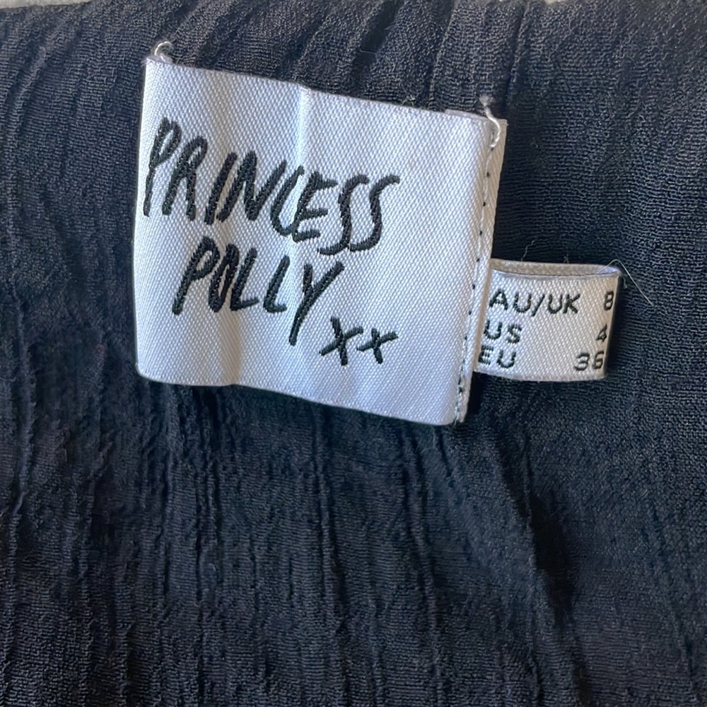 Princess Polly Black Tiered Mini Dress with Puff Sleeves - Picture 2 of 2